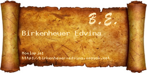 Birkenheuer Edvina névjegykártya